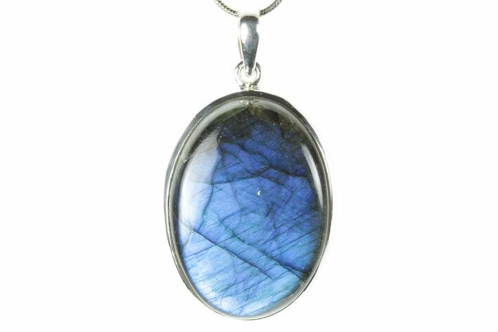 Brilliant Blue Labradorite Pendant with Chain #353891